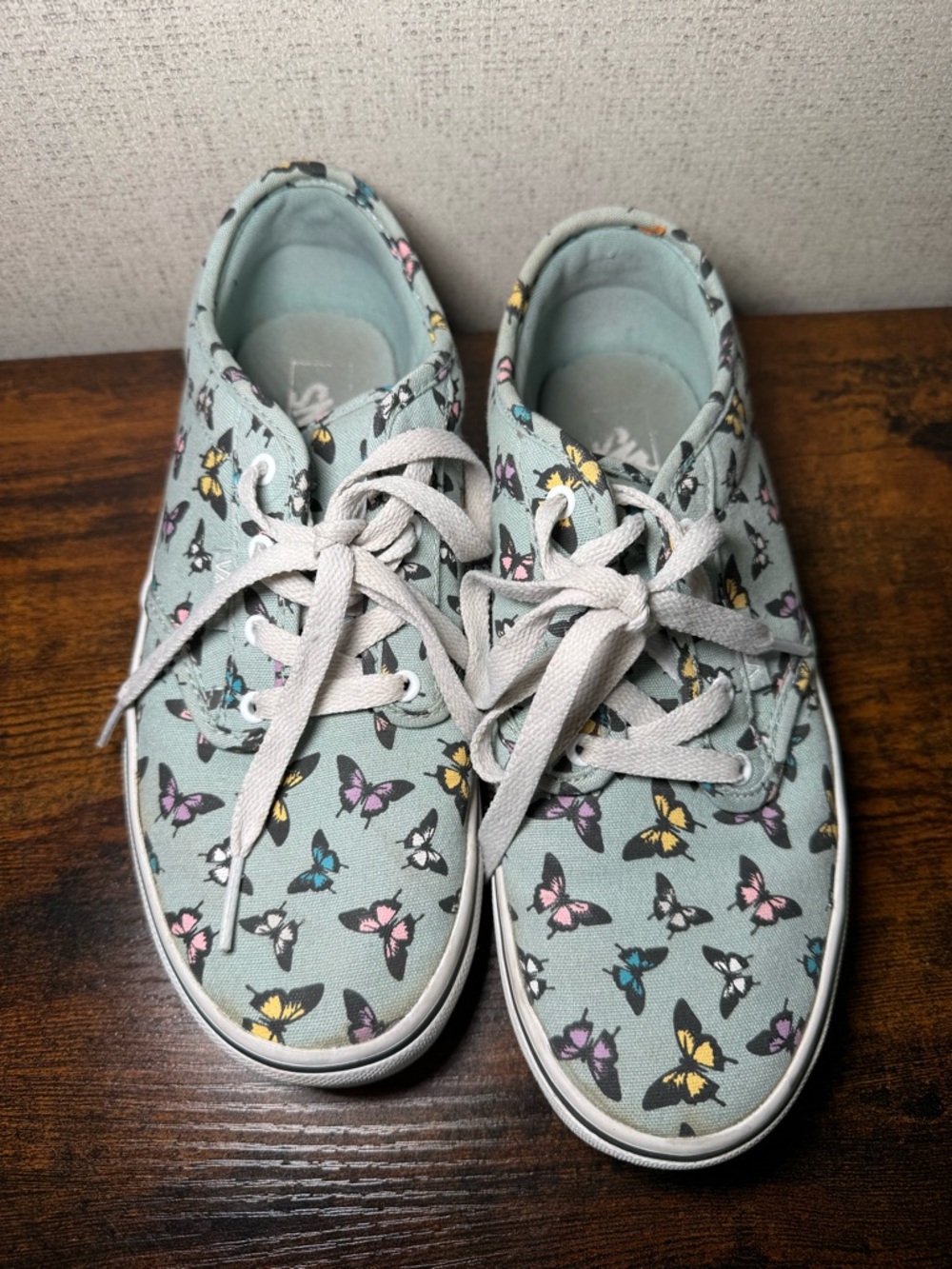 Vans Butterfly Print Canvas Sneakers - Mint